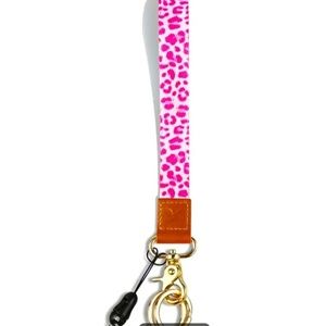 Pink Leopard Wrist Lanyard